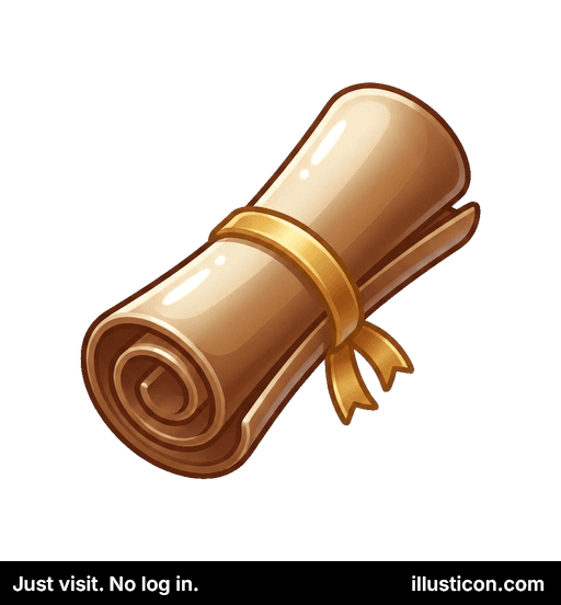 Cuộn Giấy Cũ Kĩ với Dải Ruy Băng Vàng