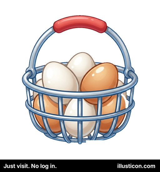 採れたて卵のバスケット