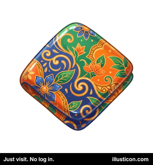 バティック柄の布地スクエア