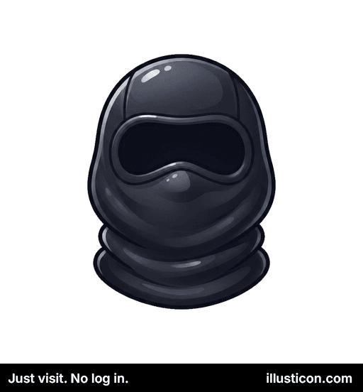 黒いバラクラバの頭部カバー