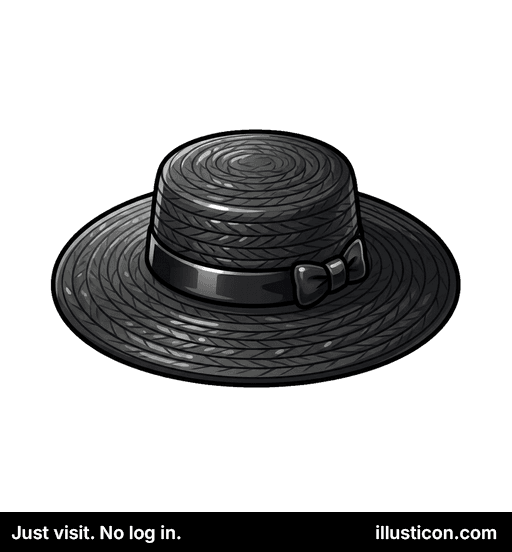 Sombrero Bombín de Paja Negro