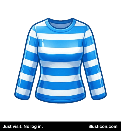 Blue and White Striped Top