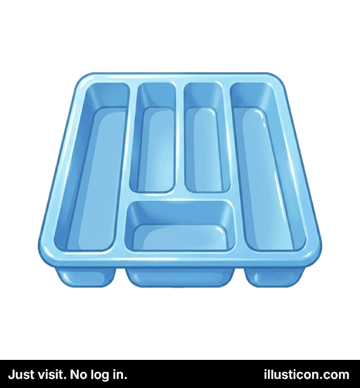 青いプラスチック製カトラリーオーガナイザー