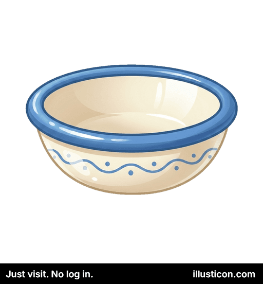 Blue Rimmed Ceramic Bowl