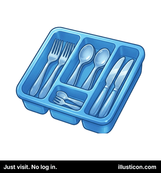 Blue Utensil Organizer Tray