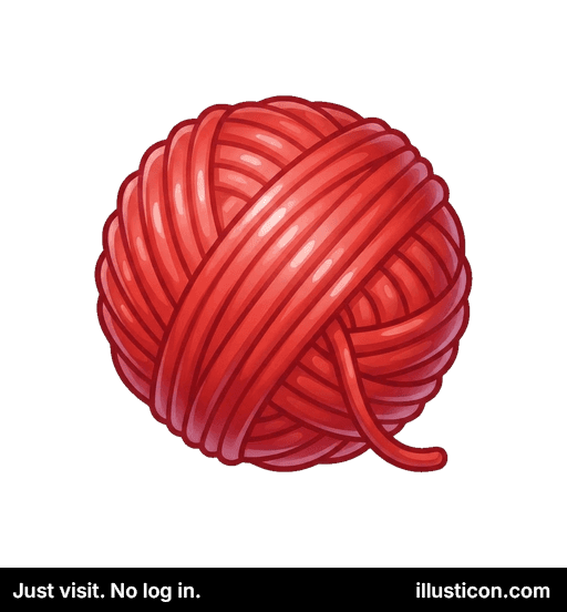 Bright Red Yarn Ball