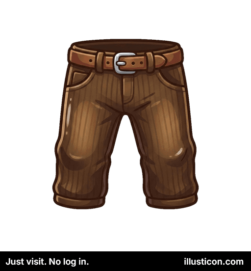 茶色のピンストライプショーツとベルト