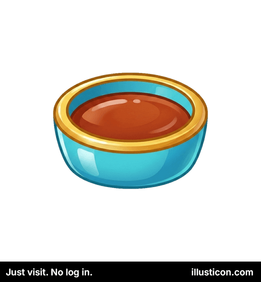 Brown Sauce in Blue Bowl