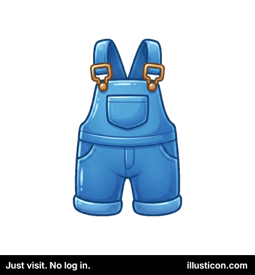 Cartoon Blue Denim Overalls