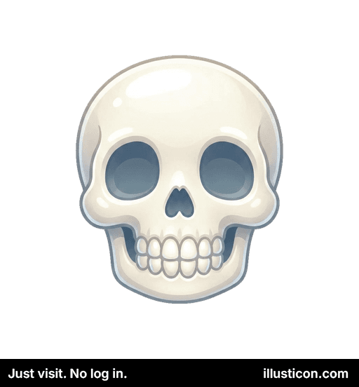 Cartoonish Human Skull Icon