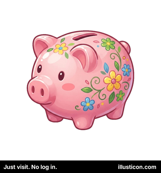 Charming Floral Piggy Bank