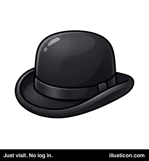 クラシックな黒い山高帽