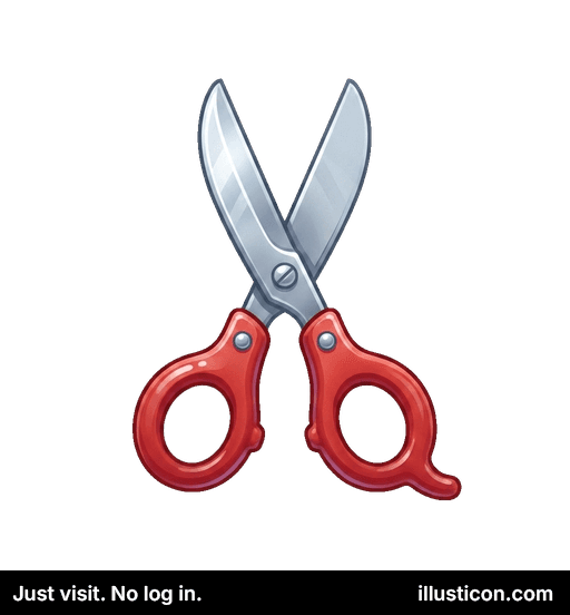 クラシックな赤い柄のはさみ