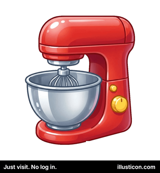 クラシックな赤のスタンドミキサー