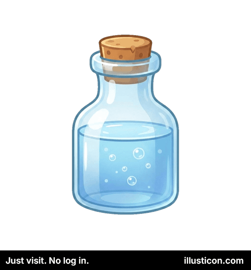 Korkita Vitra Botelo kun Likvaĵo