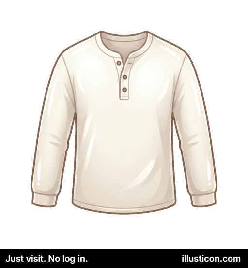 Cream Long-Sleeve Henley Shirt