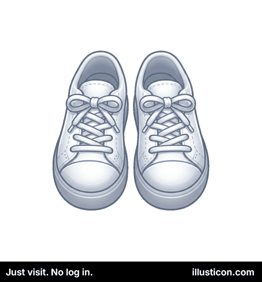 清潔な白いレースアップシューズ