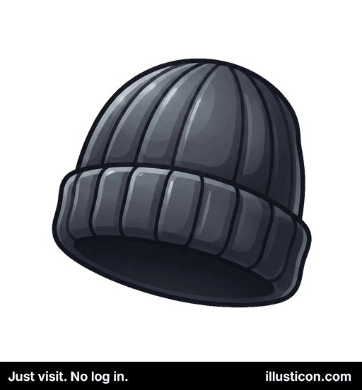 Gorro de lana de punto acanalado gris oscuro