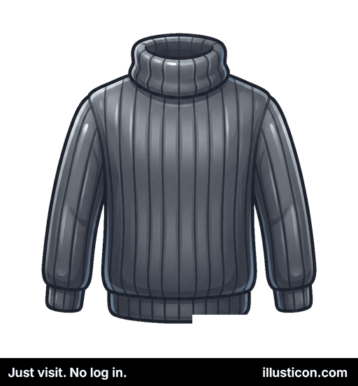 Jersey de cuello alto acanalado gris oscuro