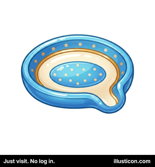 Ornama blua ovala servico