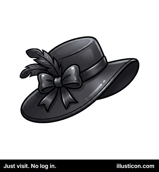 Elegante Sombrero Negro con Plumas