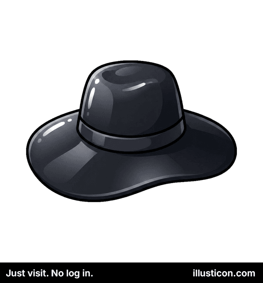 エレガントなダークな広つば帽