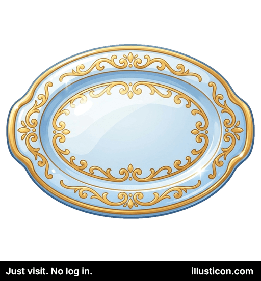 Đĩa Phục Vụ Thanh Lịch Viền Vàng