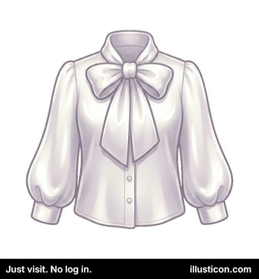 エレガントな白いピシーボウブラウス