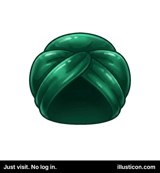 エメラルドグリーンの巻きターバン