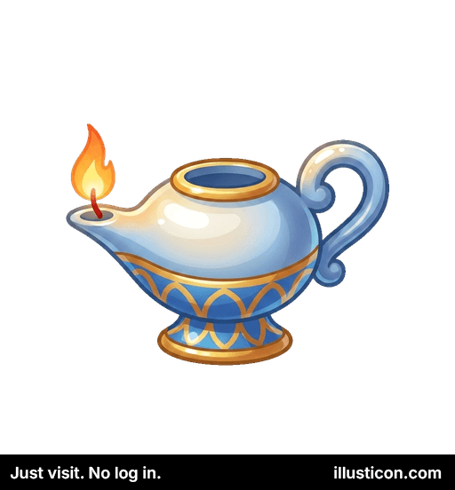 魅惑的な青と金のオイルランプ