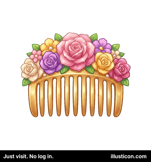 Trang Sức Kẹp Tóc Vàng Hoa Văn