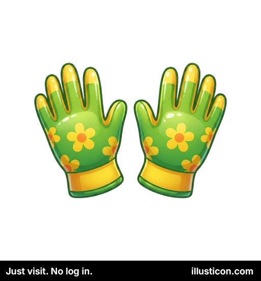 Floral Green Gardening Gloves