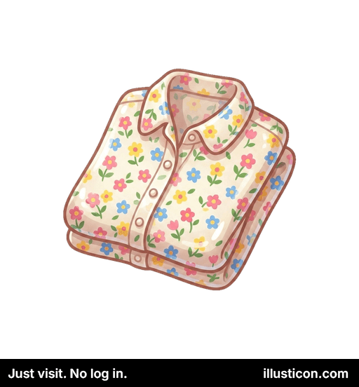 Folded Floral Pajama Top