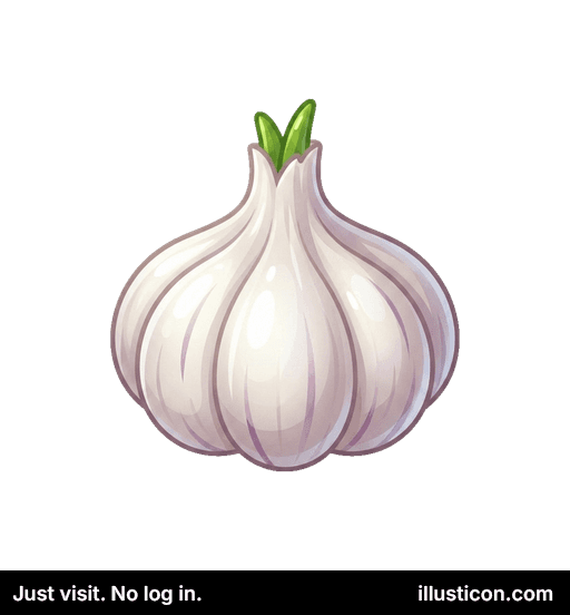 Fresh Cartoon Garlic Bulb