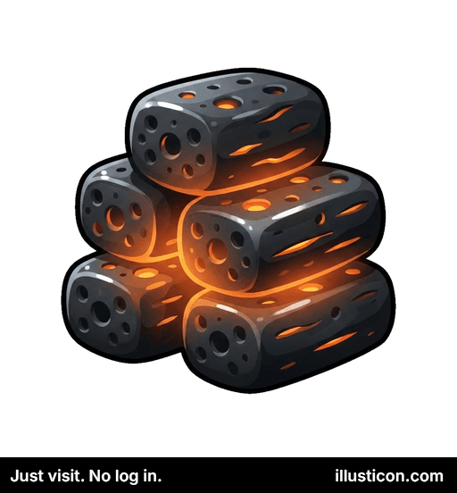 Pila de Mena Volcánica Resplandeciente