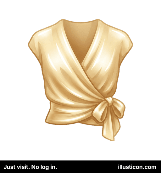 Golden Wrap Blouse with Bow