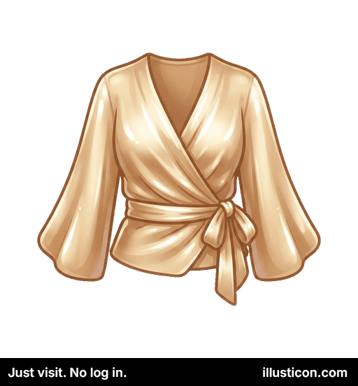 Golden Wrap Blouse with Tie