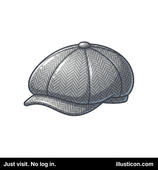 Mũ Lưỡi Trai Phẳng Xám Họa Tiết Xương Cá