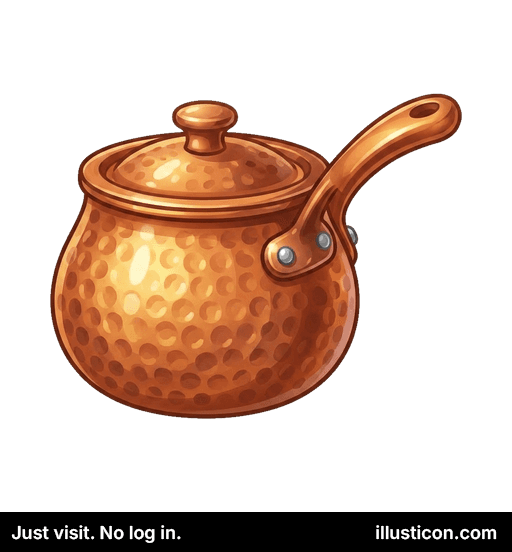 Hammered Copper Saucepan with Lid