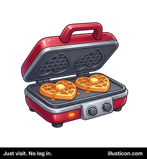 Heart Shaped Waffle Maker Breakfast