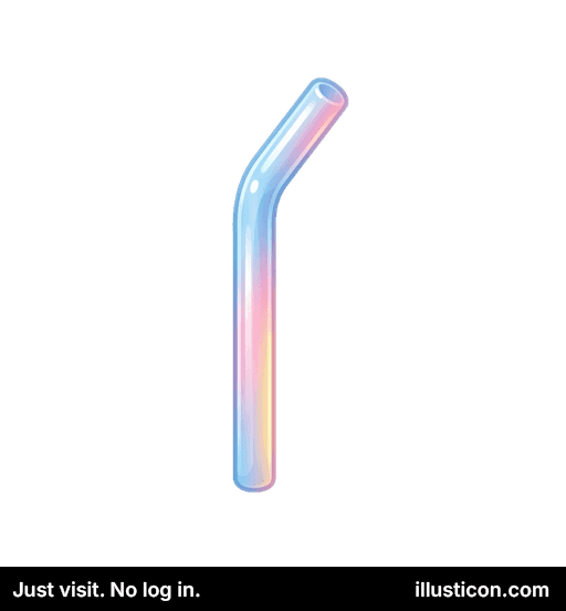 Ống Hút Thủy Tinh Cong Màu Cầu Vồng