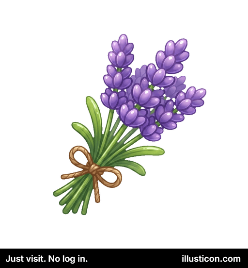 麻ひもで結ばれたラベンダーのブーケ