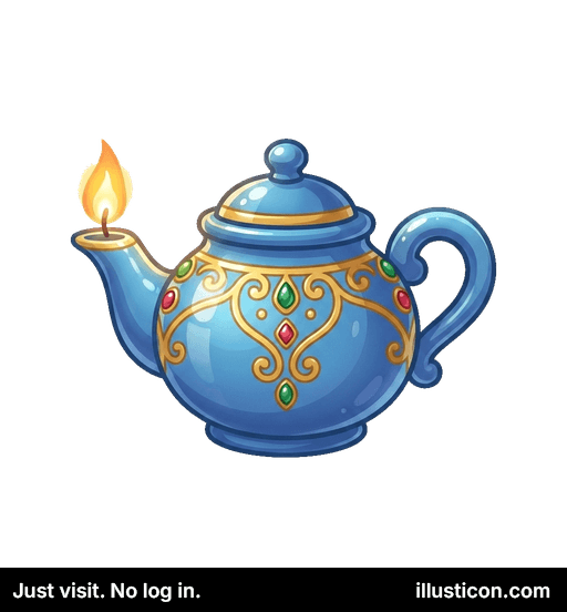 魔法の装飾されたジーニーランプ