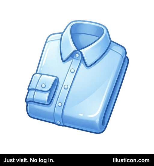 きちんと畳まれた青いドレスシャツ