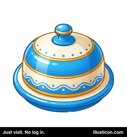 華やかな青い蓋付き皿