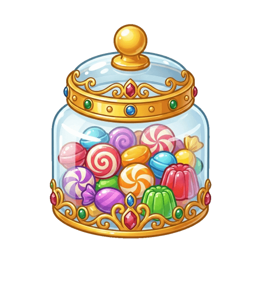 Ornate Candy Jar with Sweets