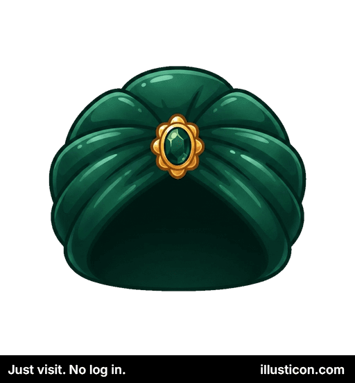 Ornama Verda Turbano kun Gemo