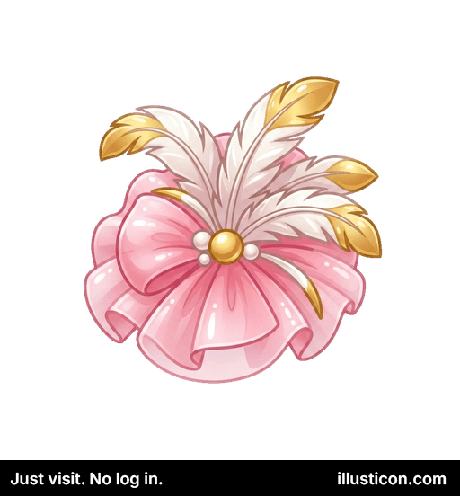 Ornate Pink Feather Bow