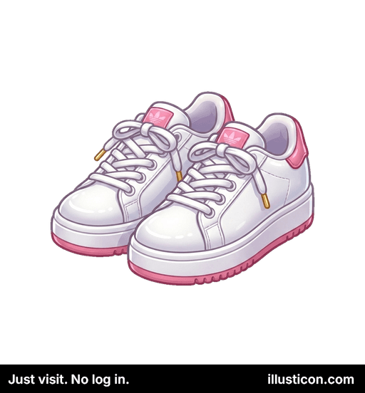 白いプラットフォームスニーカーのペア