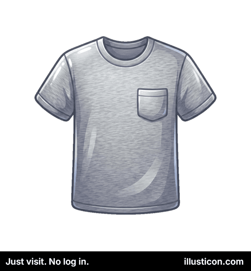 無地のグレーのポケットTシャツ